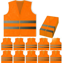 PeerBasics Safety Vests 10 Pack - Yellow Reflective High Visibility, Hi Vis Silver Strip, Men Women, Work, Cycling, Runner, Surveyor, Volunteer, Crossing Guard, Road, Construction, Neon (Mesh, 10)