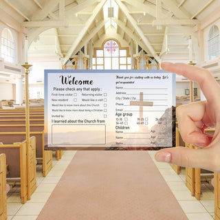 151Pcs Church Visitor Cards Set Welcome Prayer Request Cardstock with Tent Sign for Greeting Religious Occasions