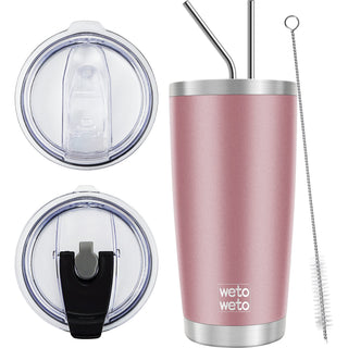 WETOWETO 20oz Tumbler, Stainless Steel Vacuum Insulated Coffee Travel Mug, Double Wall Powder Coated Insulated Coffee Mug Travel Mug with Lid Thermal Cup for Outdoor (Navy Blue, 1 Pack)