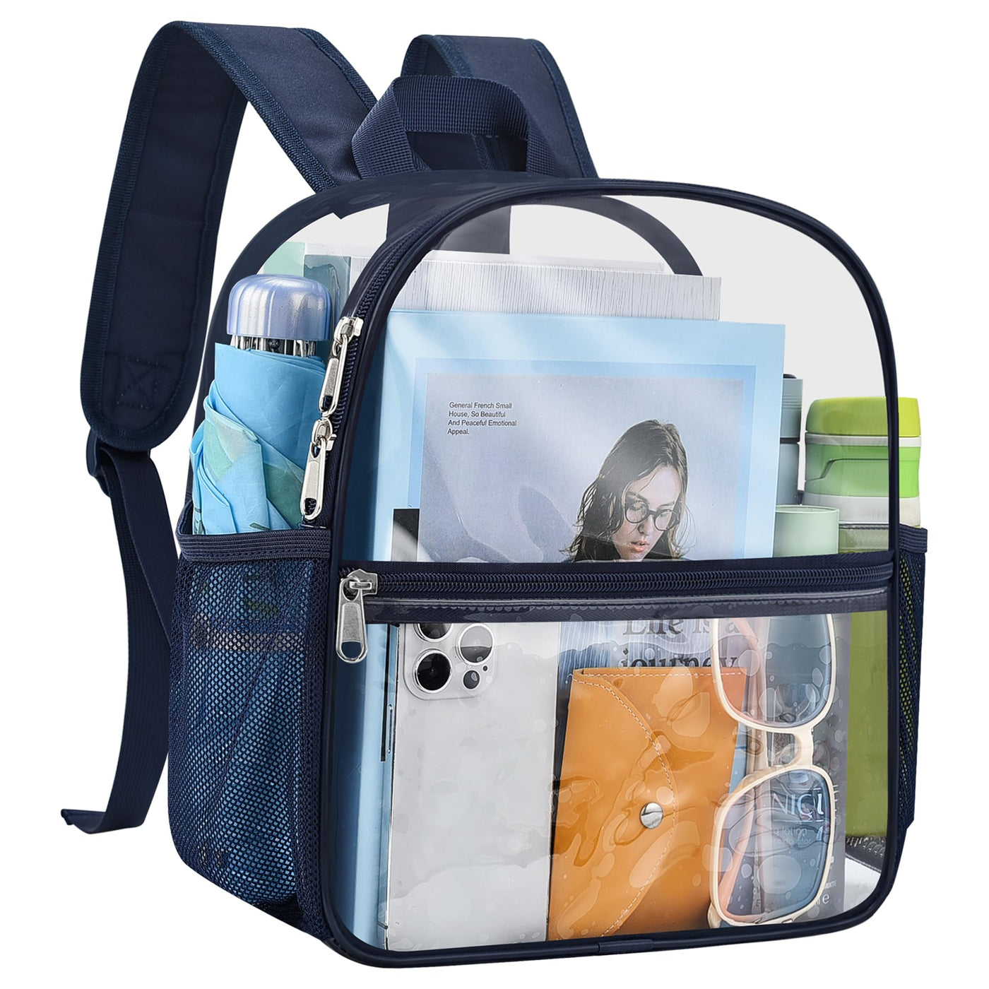USPECLARE Clear Backpack for Stadium Approved 12×6×12, Water proof Clear Bag for Stadium Events and Concert Work Sport Event