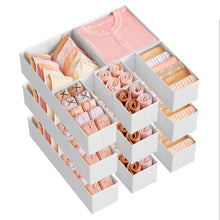 SONGMICS Drawer Organizers, Dresser Divider Organizers, Set of 12, Foldable Fabric Storage Boxes for Socks, Underwear, Bras, Ties, Scarves, Summer Sand URDZ006Y02