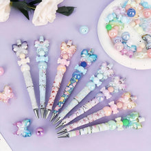holoith 8 Set Butterfly Flower Beadable Pens Kit, Pen Making Kit with Beads and Refills, Black Ink Ballpoint Smooth Writing, Gift for Diy Present Students Teens Office Supplies