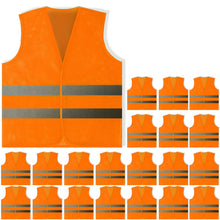 PeerBasics Safety Vests 10 Pack - Yellow Reflective High Visibility, Hi Vis Silver Strip, Men Women, Work, Cycling, Runner, Surveyor, Volunteer, Crossing Guard, Road, Construction, Neon (Mesh, 10)