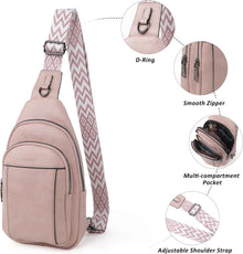 TANTOMI Small Sling Bags for Women, Leather Cross body Purses Bag for Daily Travel Leisure Sport Fanny Packs with Adjustable Strap