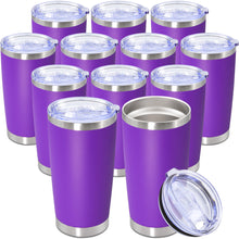 20oz Tumbler Stainless Steel Tumbler Cup with Lid Vacuum Insulated Double Wall Travel Mug, Durable Powder Coated Travel Coffee Tumbler Mug for Hot & Cold Drinks, Purple,1 Pack