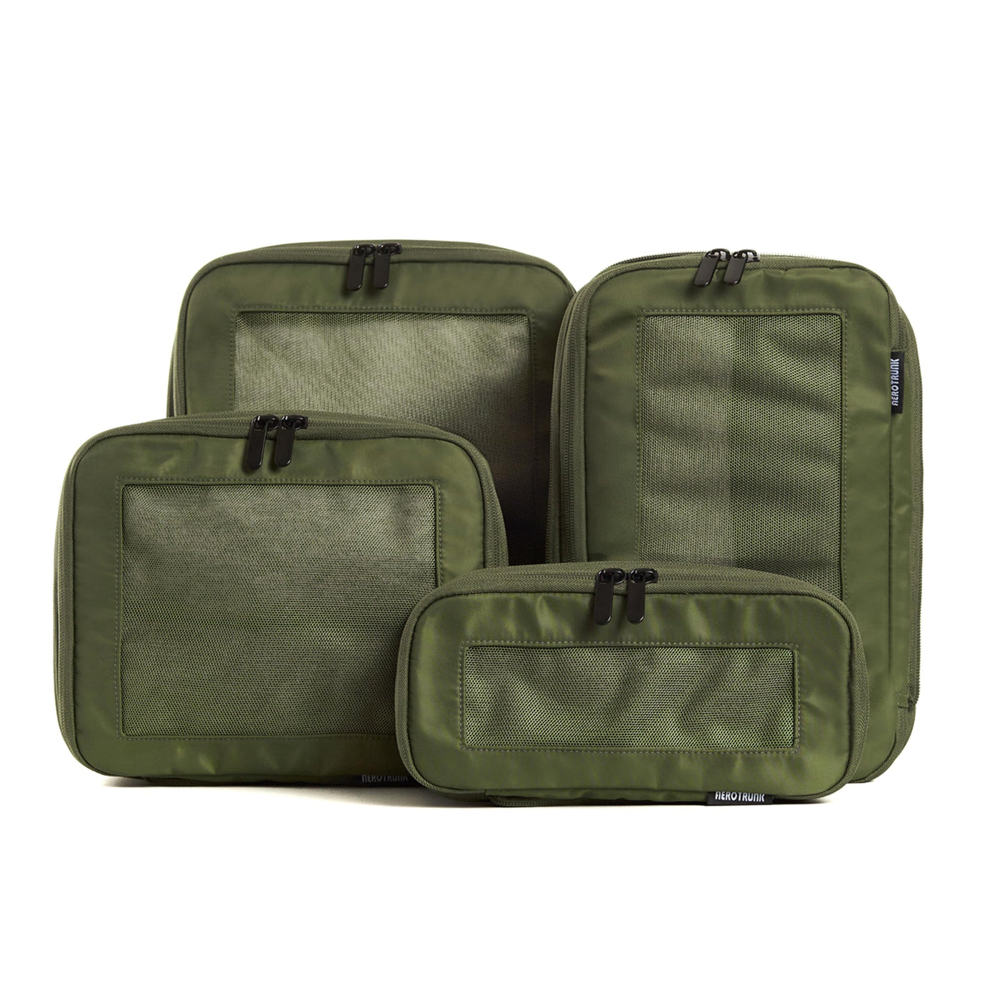 Aerotrunk Compression Packing Cubes for Travel - Luggage Organizer Bags - Double Zipper Packing Cubes for Suitcases (6-Pack, Beige)