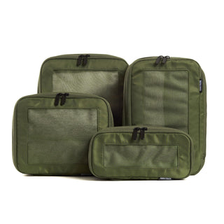 Aerotrunk Compression Packing Cubes for Travel - Luggage Organizer Bags - Double Zipper Packing Cubes for Suitcases (6-Pack, Beige)