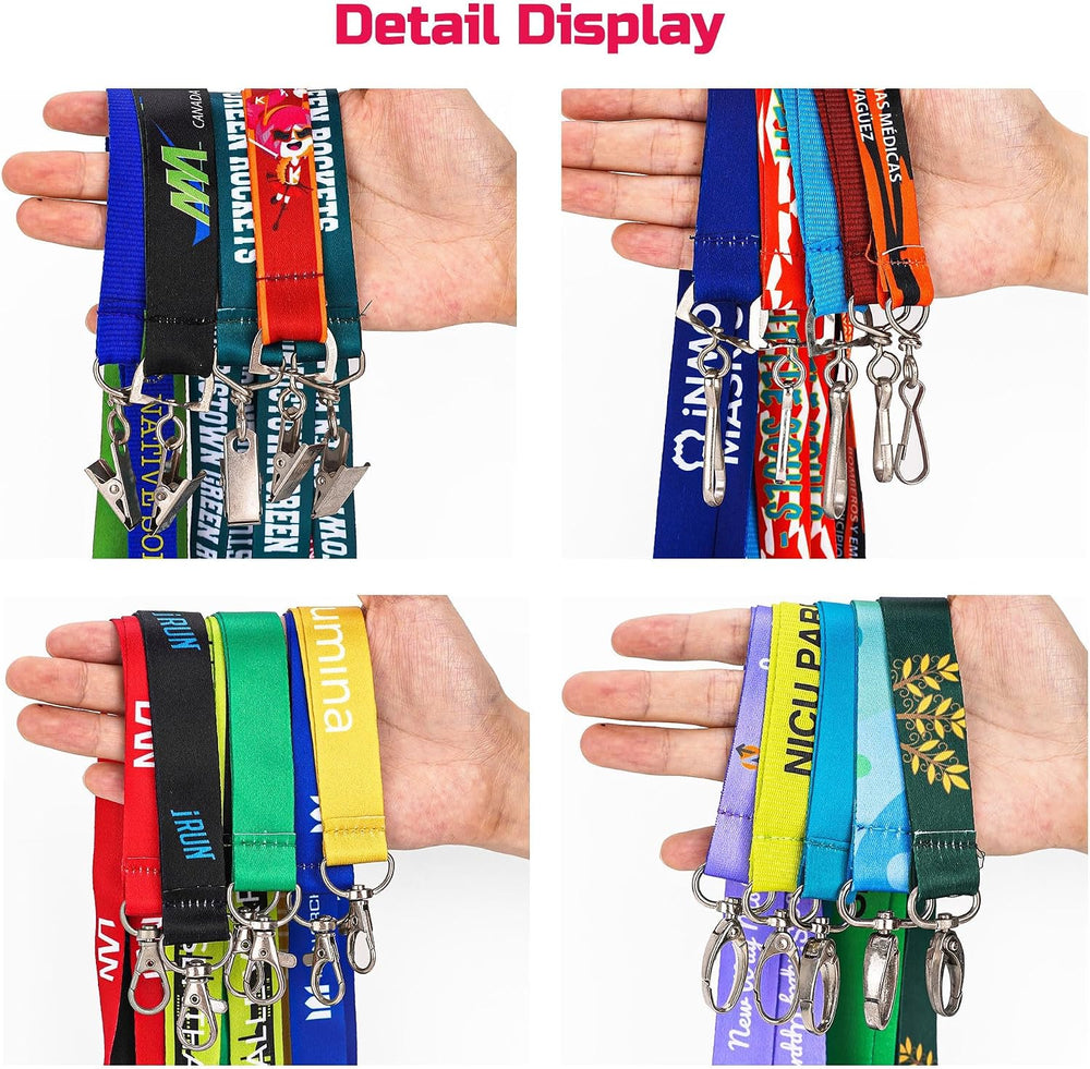 Auroyagift Personalized Lanyard with Logo Text Name 5/10/100/1000PCS, Neck Straps Keychains Customize For Women Men, ID Badges,Keys Office School Event