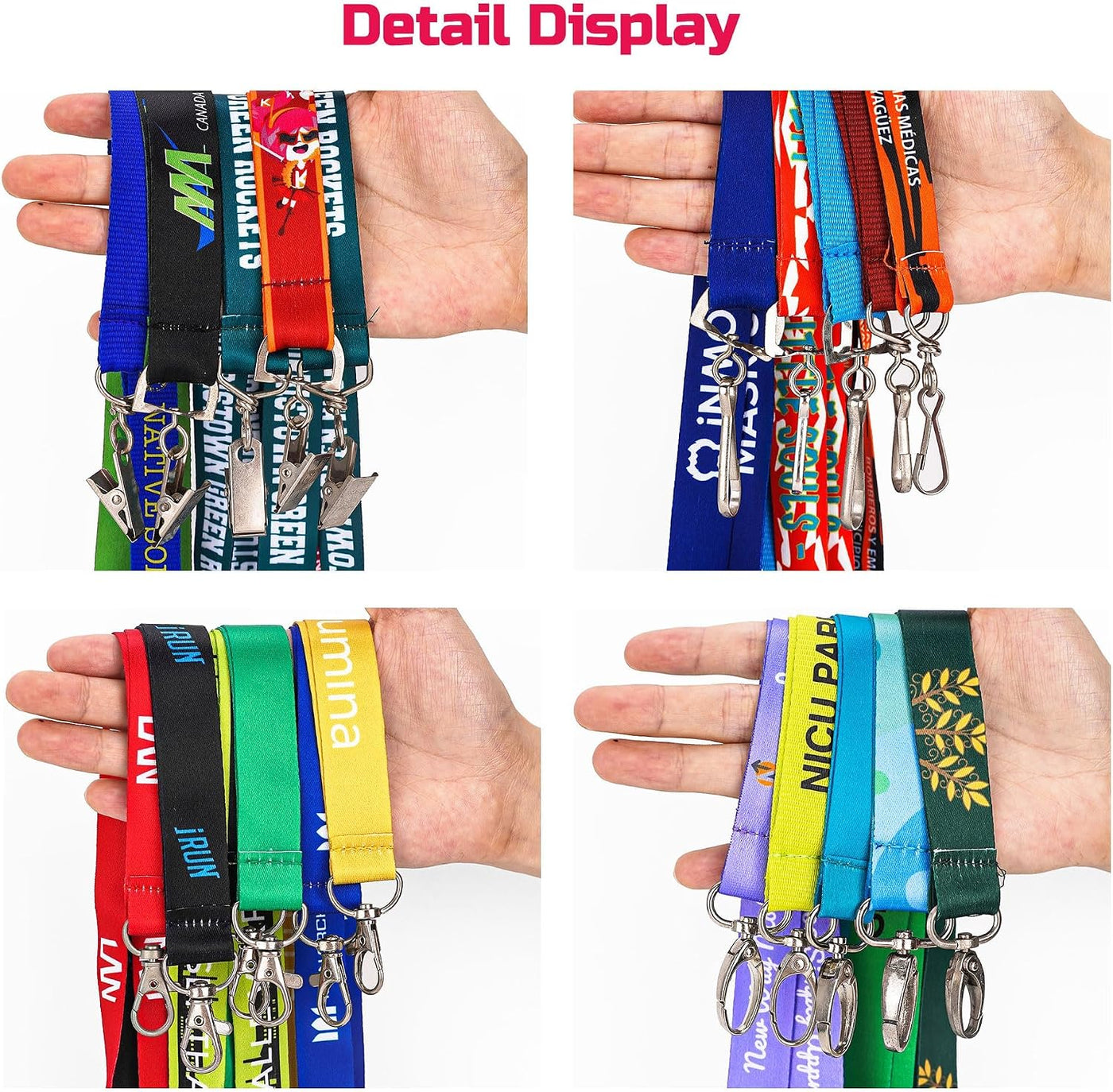 Auroyagift Personalized Lanyard with Logo Text Name 5/10/100/1000PCS, Neck Straps Keychains Customize For Women Men, ID Badges,Keys Office School Event