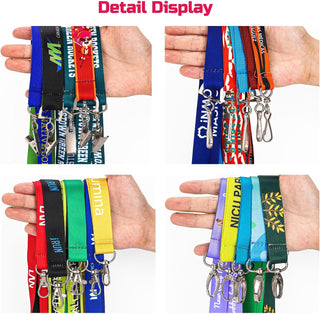 Auroyagift Personalized Lanyard with Logo Text Name 5/10/100/1000PCS, Neck Straps Keychains Customize For Women Men, ID Badges,Keys Office School Event