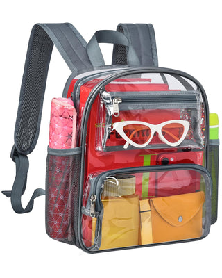 MAY TREE Clear Backpack Stadium Approved for Women and Men, Clear Bag for Stadium Events, Transparent bag for Concert Sporting Festival, Black