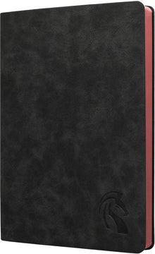LeStallion Nice Black Notebook Ruled - Soft Cover Faux Leather Journal - 120GSM Premium Writing Paper - 200 Numbered Pages - A5 High End Black Journal Lined - Black Leather Journal For Men & Women
