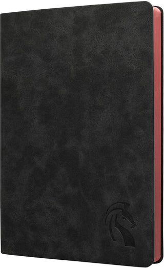 LeStallion Nice Black Notebook Ruled - Soft Cover Faux Leather Journal - 120GSM Premium Writing Paper - 200 Numbered Pages - A5 High End Black Journal Lined - Black Leather Journal For Men & Women