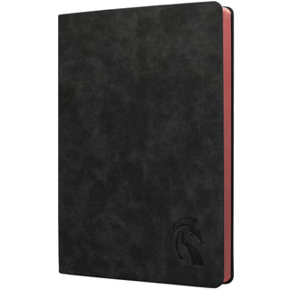 LeStallion Nice Black Notebook Ruled - Soft Cover Faux Leather Journal - 120GSM Premium Writing Paper - 200 Numbered Pages - A5 High End Black Journal Lined - Black Leather Journal For Men & Women