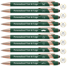 WNNNS Bulk Custom Pens Personalized with Name & Logo, Customized Engraved Pens, Black Ink Ballpoint with Stylus Tips, Office Employee Graduation Teacher Appreciation Gifts.