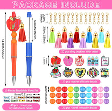 Jetec 10 Sets Teacher Beadable Pen Kit DIY Teacher Pen Gifts First Day of School Appreciation Gifts for School Team Staff Coworker Office Supplies