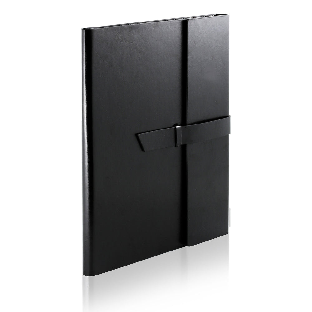 GALLAWAY LEATHER Padfolio Portfolio Folder – Slim Portfolio Folio Organizer Holder for Letter Legal A4 Note Pads Notebooks for Men Women Refillable Business Leather Portfolio Binder, Dark Chocolate