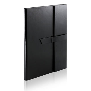 GALLAWAY LEATHER Padfolio Portfolio Folder – Slim Portfolio Folio Organizer Holder for Letter Legal A4 Note Pads Notebooks for Men Women Refillable Business Leather Portfolio Binder, Dark Chocolate