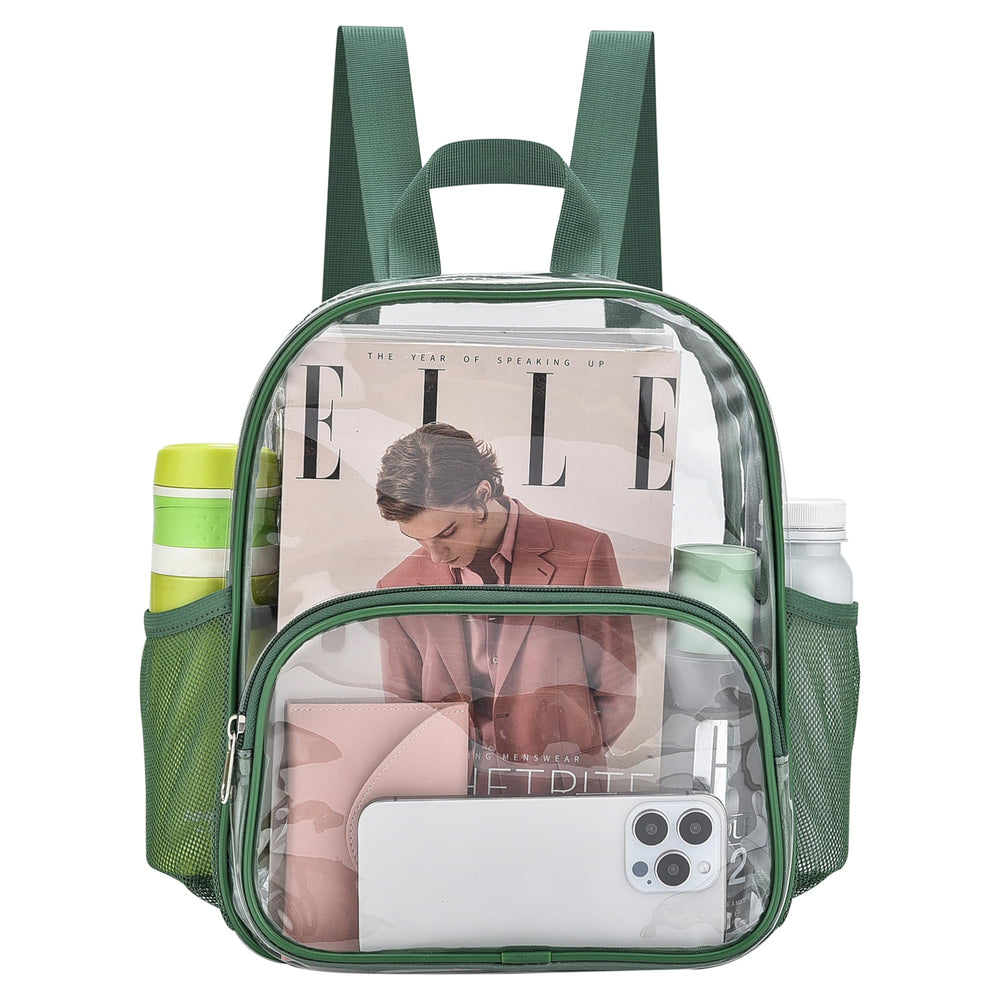 Busiuw Clear Backpack for Stadium Events Stadium Approved Clear Backpack 12x12x6 with Front Pocket for Concert Sport Fashion Women Backpack Events Work Travel