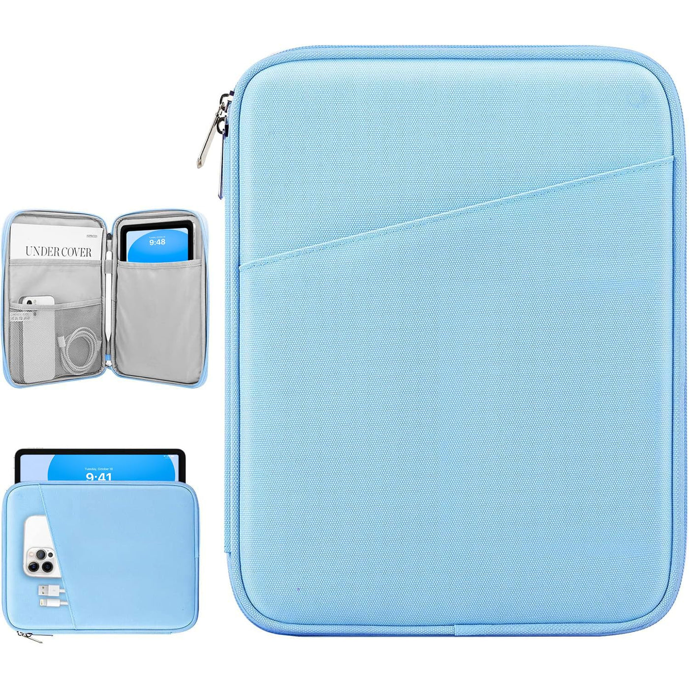 Dadanism 9-11" Tablet Sleeve Bag Carrying Case for iPad (A16) 11th Gen 11", iPad 10th Gen 10.9" Air 5/4, iPad Air M4/Pro 11", iPad 9/8/7th, Galaxy Tab A11+ Plus 11", Remarkable 2 10.3", Black