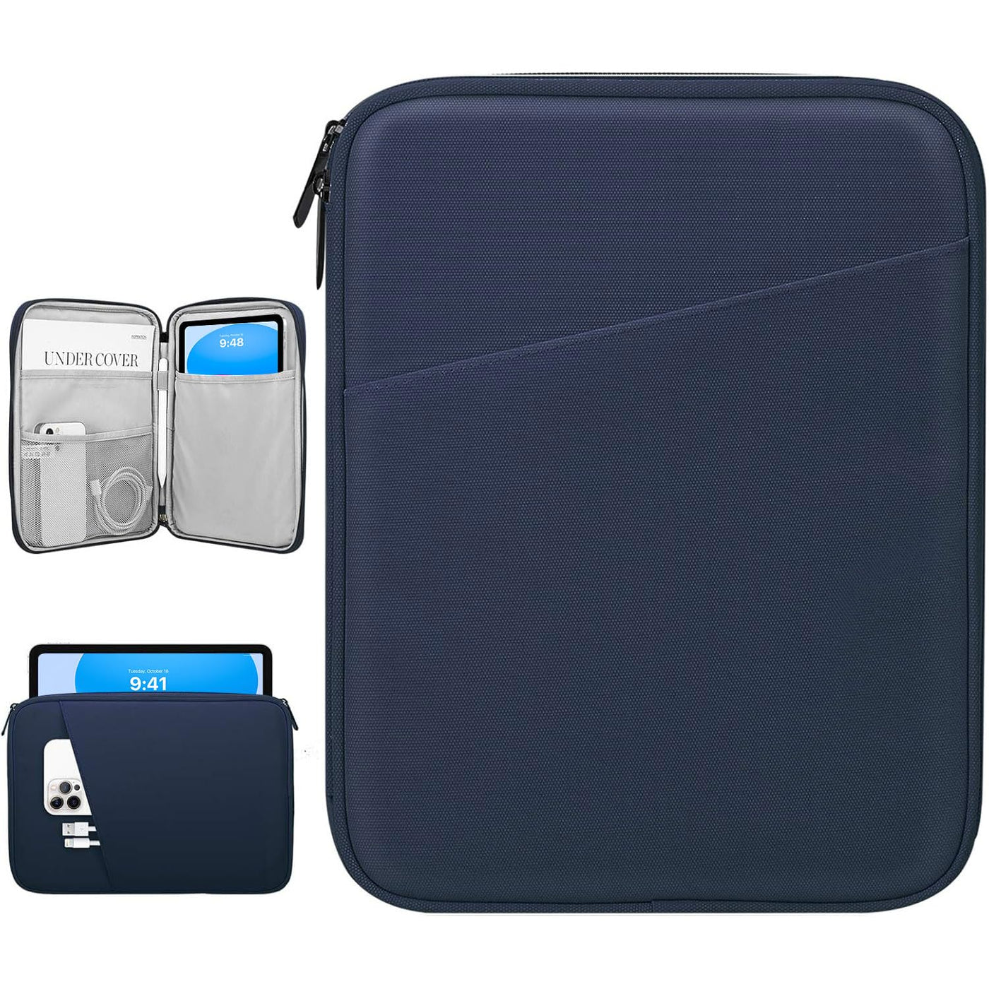 Dadanism 9-11" Tablet Sleeve Bag Carrying Case for iPad (A16) 11th Gen 11", iPad 10th Gen 10.9" Air 5/4, iPad Air M4/Pro 11", iPad 9/8/7th, Galaxy Tab A11+ Plus 11", Remarkable 2 10.3", Black