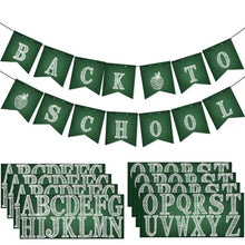 Mooliwe Classroom Decor DIY Banner, Welcome Back to School Party Supply Custom Hanging Bunting Garland Kit with Letters for First Day of School Ambience Celebration Decoration(White,Notebook)
