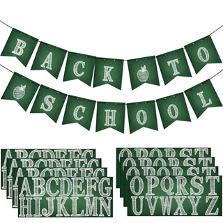 Mooliwe Classroom Decor DIY Banner, Welcome Back to School Party Supply Custom Hanging Bunting Garland Kit with Letters for First Day of School Ambience Celebration Decoration(White,Notebook)