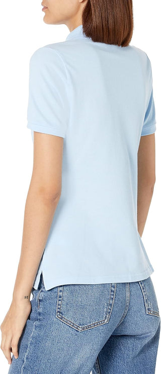French Toast Women's Juniors' Short Sleeve Stretch Pique Polo Shirt