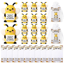 Gejoy 12 Pcs Pocket Hug Gift Set Tiny Rubber Figurines with Inspirational Message Organza Bags Glue Points Motivational Positive Gifts for Graduation Family Friends Colleagues Teachers(Stylish)