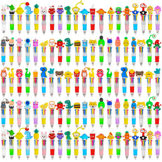 CZWZ 20Pcs Mini Multicolor Pens in One 4-in-1 Cute Pens Bulk for Kids, Fun Kawaii Ballpoint Pens for Birthdays and Children's Party Favors Gifts Teacher School Supplies