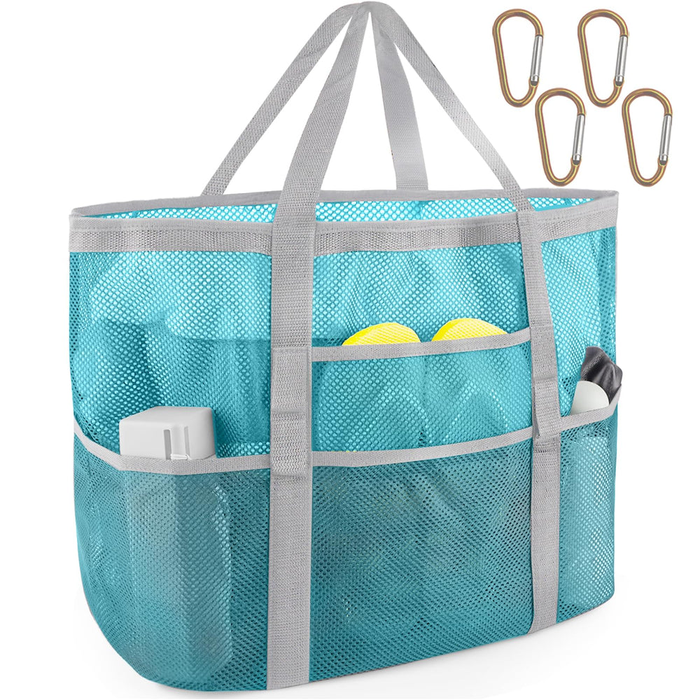 SRISE Mesh Beach Bag - Large Beach Tote Bag for Family Beach Bag for Toys & Vacation Essentials