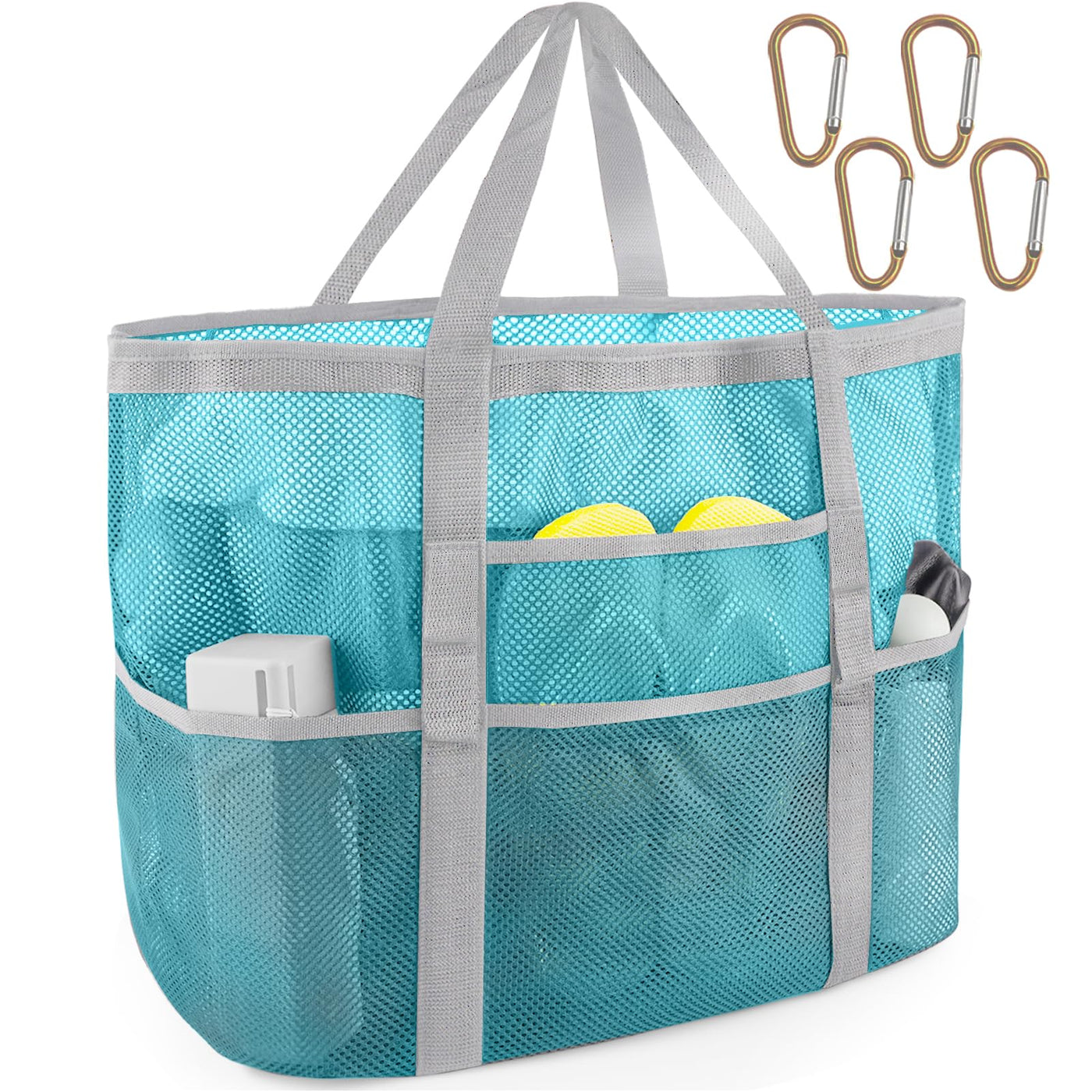 SRISE Mesh Beach Bag - Large Beach Tote Bag for Family Beach Bag for Toys & Vacation Essentials