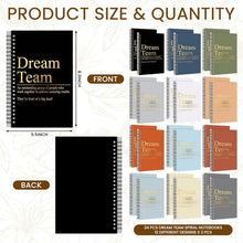 Gueevin 24 Pcs Dream Team Spiral Notebook Set Earthtone Notebook, Inspirational Team Gifts for Coworkers Teammates Employee Appreciation Office Work Thank You Gifts 5.8" x 8.3"