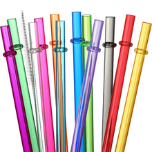 24 PCS, Reusable Straws with 4 Brushes, 10.5" Long Tritan Hard Plastic Straws, 12 Colors Translucent Replacement Drinking for 16OZ-32 OZ Tumblers, Cups, Jars, Stanley, YETI, Starbucks, BPA Free