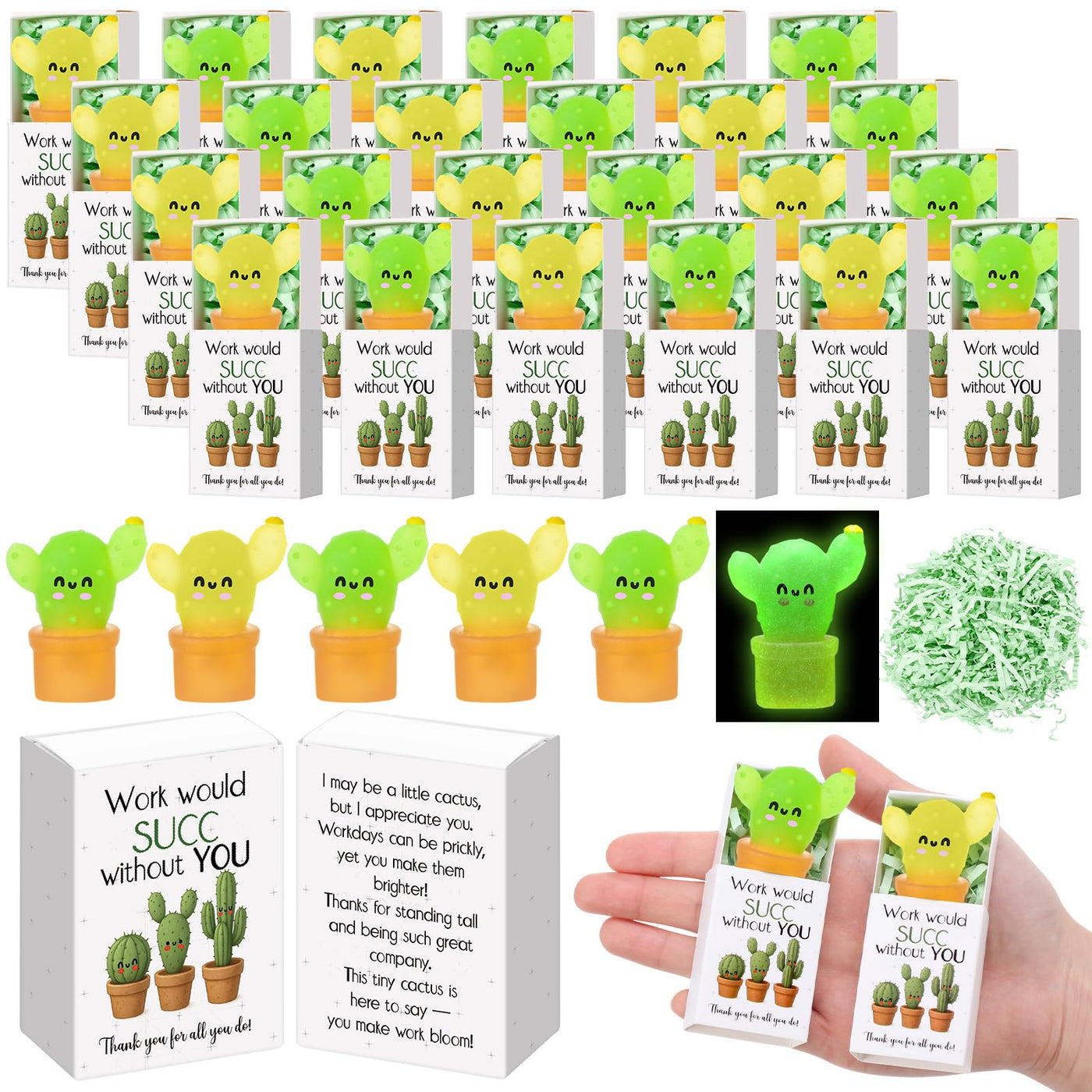 Wettarn 75 Sets Appreciation Gifts Cute Stress Balls with Support Boxes Bulk Party Favors for Employee Coworker Team Group Stuffers Office Prizes Positive Desk Decor