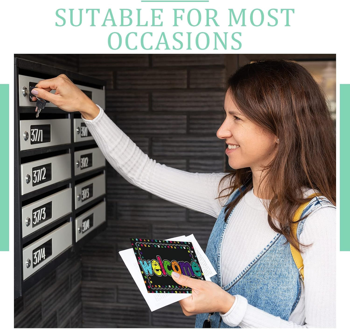 Qeeenar 100 Pcs Welcome Postcards Stamps Bulk Welcome Greeting Cards Gift(Chalkboard)
