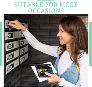 Qeeenar 100 Pcs Welcome Postcards Stamps Bulk Welcome Greeting Cards Gift(Chalkboard)