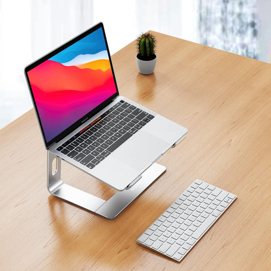 BESIGN LS03 Aluminum Laptop Stand, Ergonomic Detachable Computer Stand, Notebook Riser, Laptop Mount Compatible with Air, Pro, Dell, HP, Lenovo More 10-15.6" Laptops, Silver - hover image