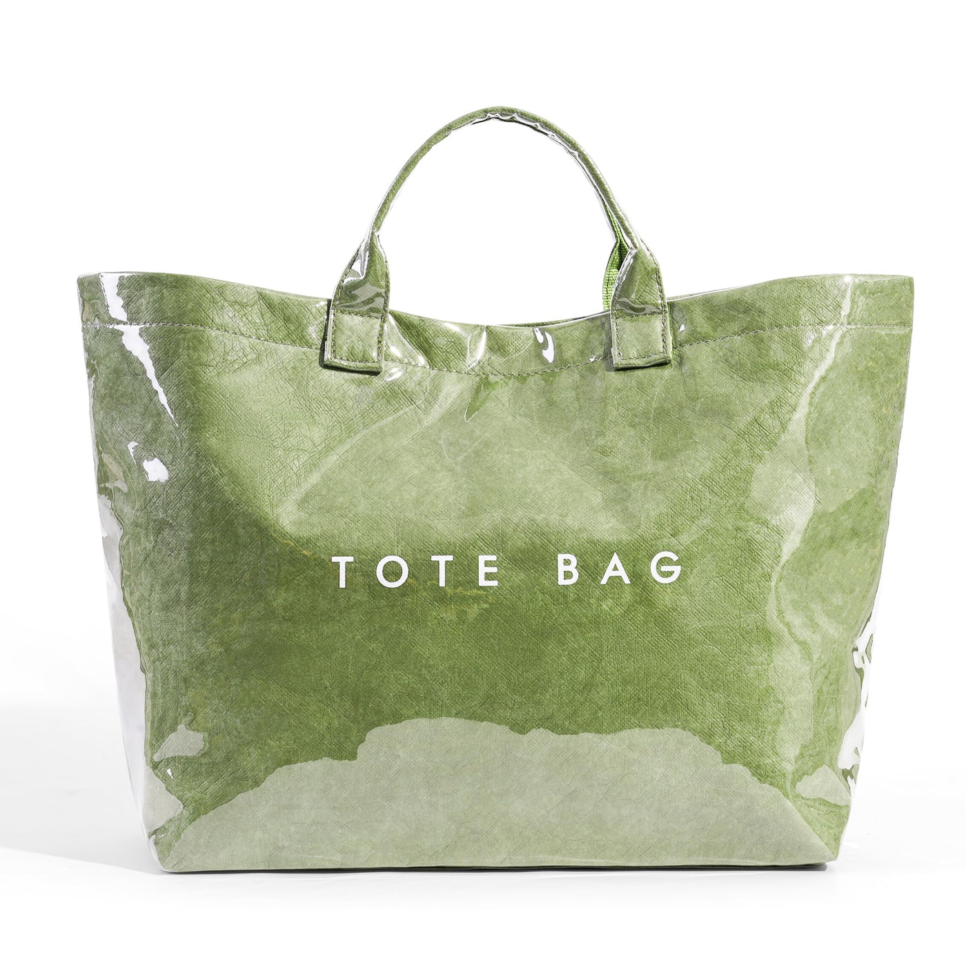 Lushandy PVC Tote Bag Women's Letters Print Hobo Handbag 14L Waterproof Plastic Tote Purse for Work, Beach, Shopping