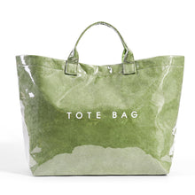Lushandy PVC Tote Bag Women's Letters Print Hobo Handbag 14L Waterproof Plastic Tote Purse for Work, Beach, Shopping