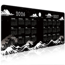 2026-2027 Two-Year Calendar Desk Pad, Large Waterproof Mouse Pad with Stitched Edges Non-Slip Rubber Base, Multi-Functional Desk Mat for Office Home Gaming Business