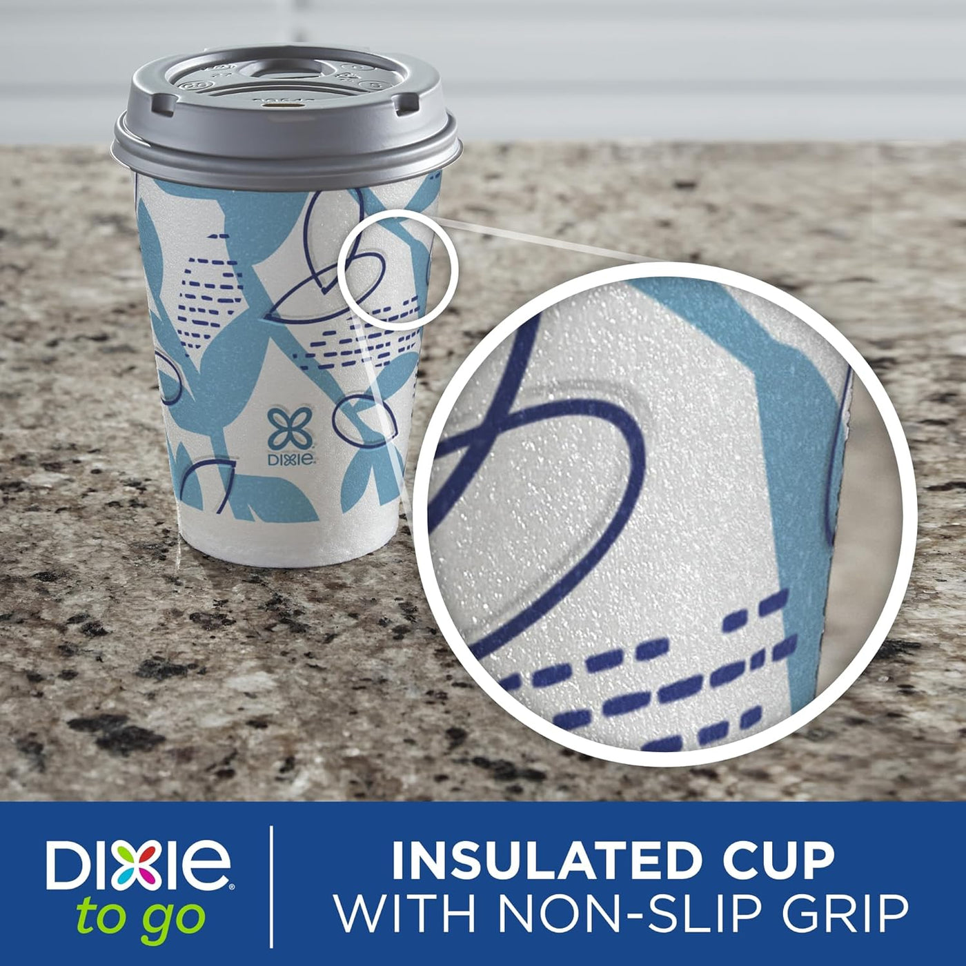 Dixie To Go Paper Coffee Cups With Lids,12 oz, 14 ct, Disposable Insulated Paper Cups for On-The-Go Hot or Cold Beverages | Medium