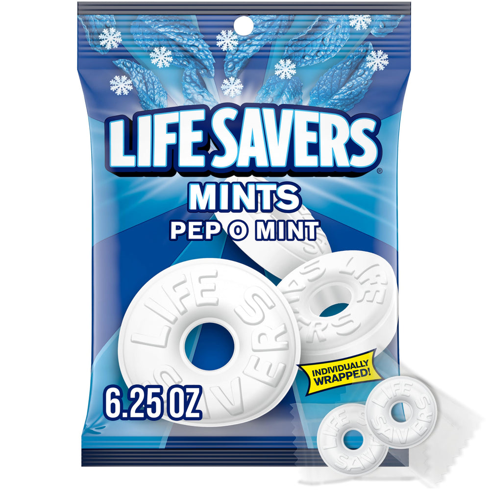 Life Savers, Wint-O-Green Summer Candy Individually Wrapped Hard Mints, Sharing Size, 13 Ounce