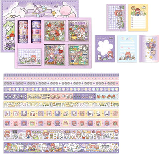 Girls DIY Diary 185 Pcs Diary Set,Toys for Ages 8-13,DIY Stationery Set, Thin Stickers and Little Daily Supplies Birthday Gifts for Girls Fun, Cute Art & Crafts Scrapbook Kits,Purple