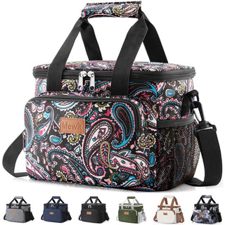 Lifewit Medium Lunch Bag, Insulated Lunch Box, Soft Cooler Cooling Tote for Adult Men Women, Black 12-Can (9L)