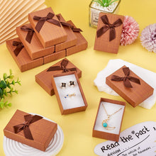 Craftdady 12 pcs Jewelry Gift Box Set Empty Packaging Cases with Bowknot Rectangle Cardboard Paper Jewelry Boxes with Lid for Necklaces Rings Earrings Pendants Displaying (BurlyWood)