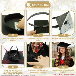 Graduation Hat Set - Grad Cap with Headband, Secures Your Grad Cap Insert Device, Graduation Gift for Graduates Women