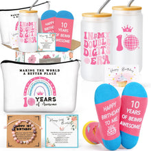 Frerdui 10 Year Old Girl Gifts, 10th Birthday Gifts for Girls, Double Digits Birthday Gift Set for Girls Age 10, Best Gift Ideas for 10 Year Old w/ 16oz Glass Cup, 6 Pcs
