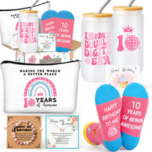 Frerdui 10 Year Old Girl Gifts, 10th Birthday Gifts for Girls, Double Digits Birthday Gift Set for Girls Age 10, Best Gift Ideas for 10 Year Old w/ 16oz Glass Cup, 6 Pcs
