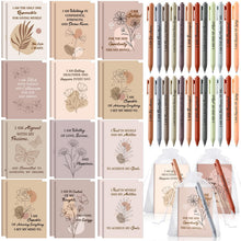 Mooliwe 24 Pcs Positive Affirmation Gift Set Gratitude Notebooks with Pens Small Bags Motivational Encouragement Notepads Daily Affirmations Journal for Women Stress Relief Self Care (Watercolor)